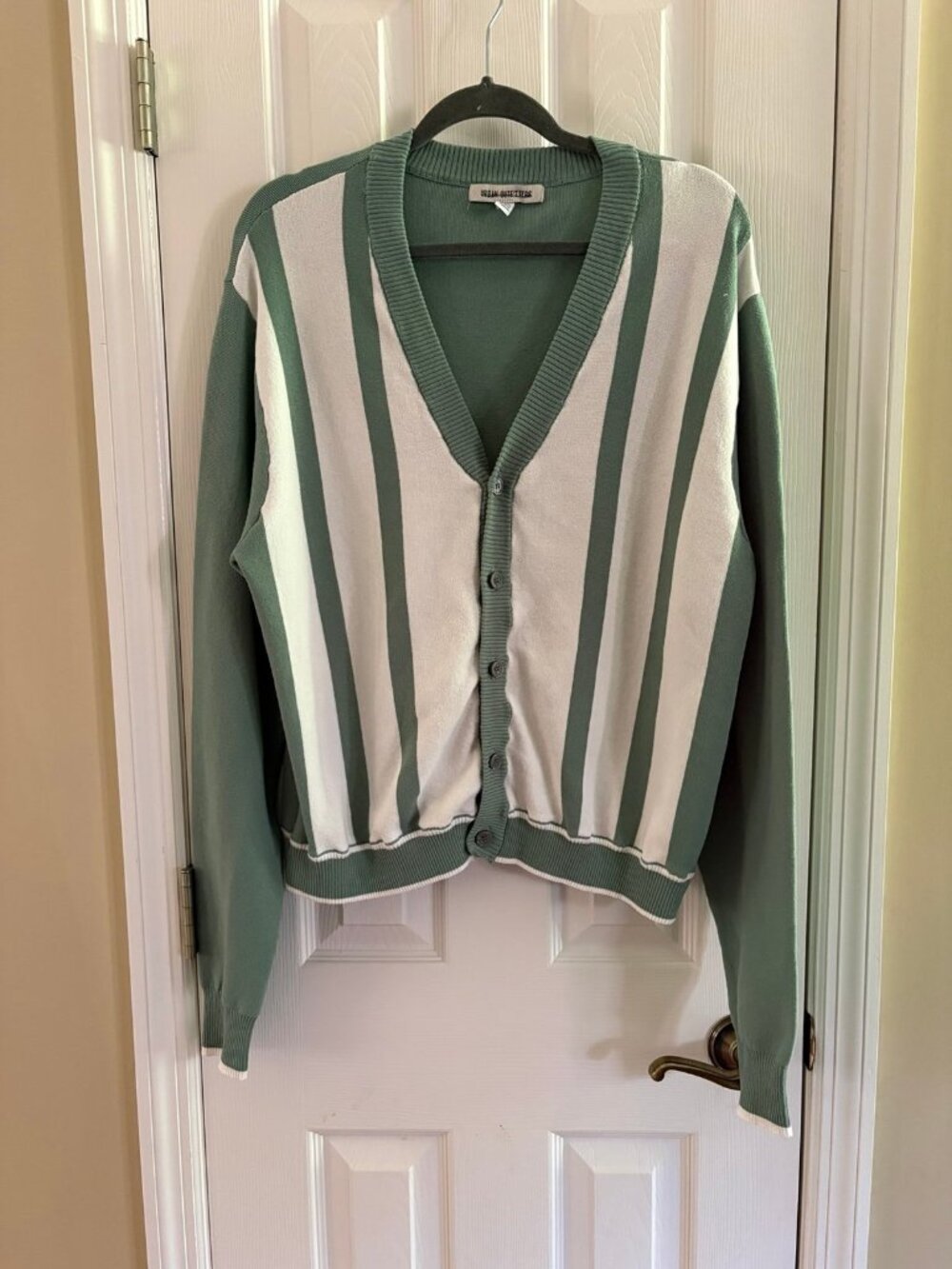 Urban Outfitters Striped V-Neck Button Up Cardigan Sweater Large